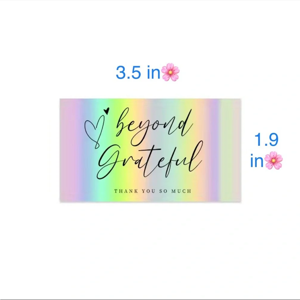 50 pcs. HOLOGRAPHIC THANK YOU Cards